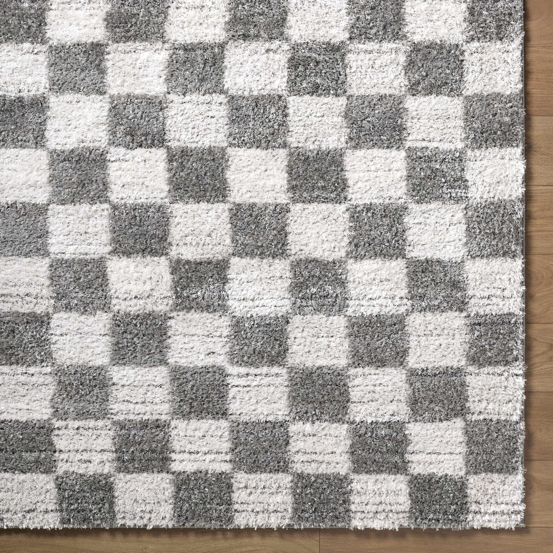 Modern Geometrical Pattern White And Charcoal Area Rug - The Rug Decor