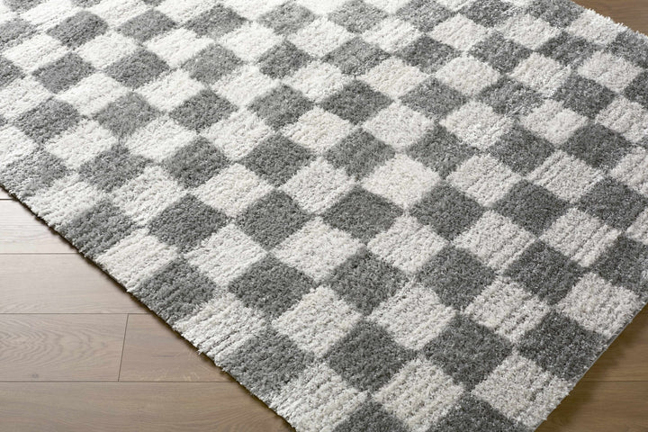 Modern Geometrical Pattern White And Charcoal Area Rug - The Rug Decor