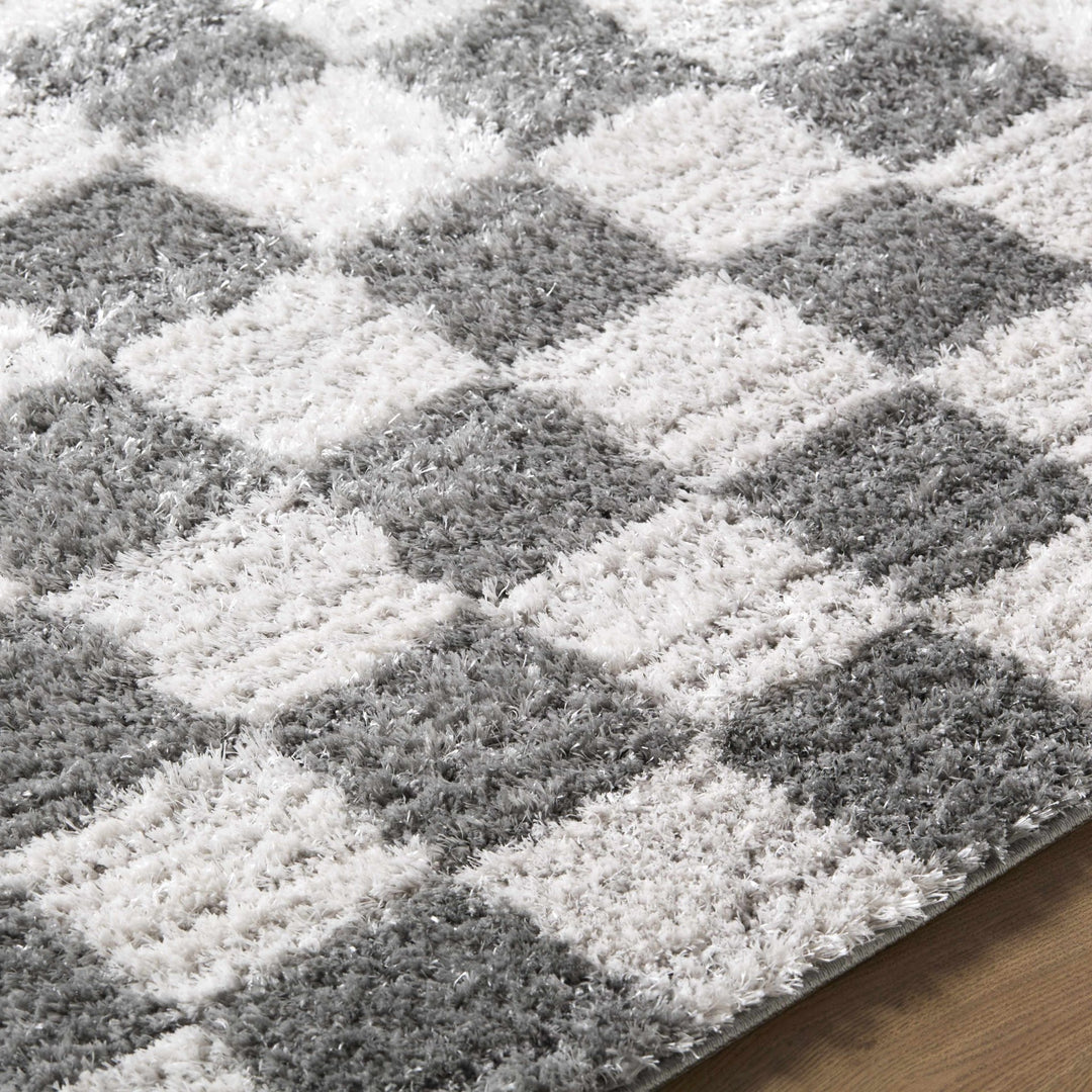 Modern Geometrical Pattern White And Charcoal Area Rug - The Rug Decor