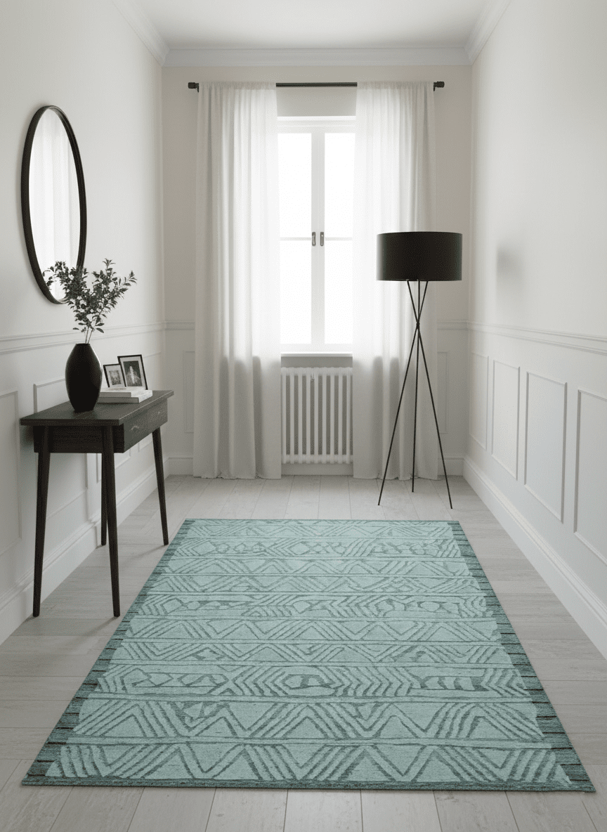 Modern Geometrical Silver and Gray Chevron Design Hand Carved wool Rug - The Rug Decor