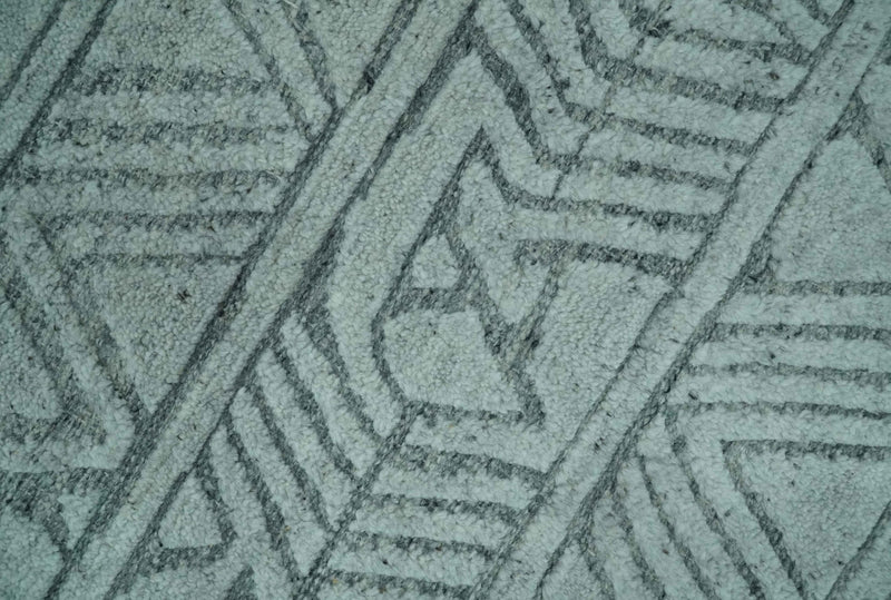 Modern Geometrical Silver and Gray Chevron Design Hand Carved wool Rug - The Rug Decor