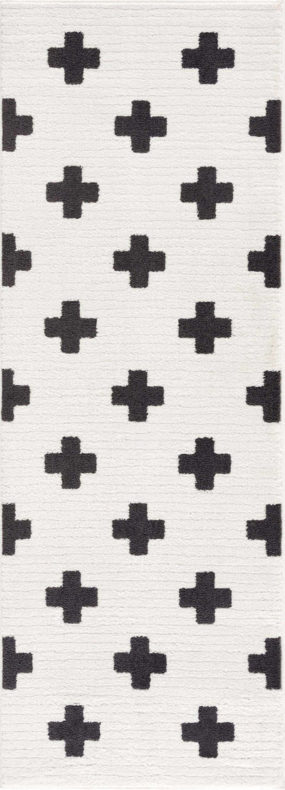 Modern Geometrical Stripes texture Ivory and Charcoal area rug - The Rug Decor