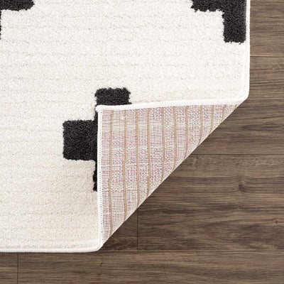 Modern Geometrical Stripes texture Ivory and Charcoal area rug - The Rug Decor