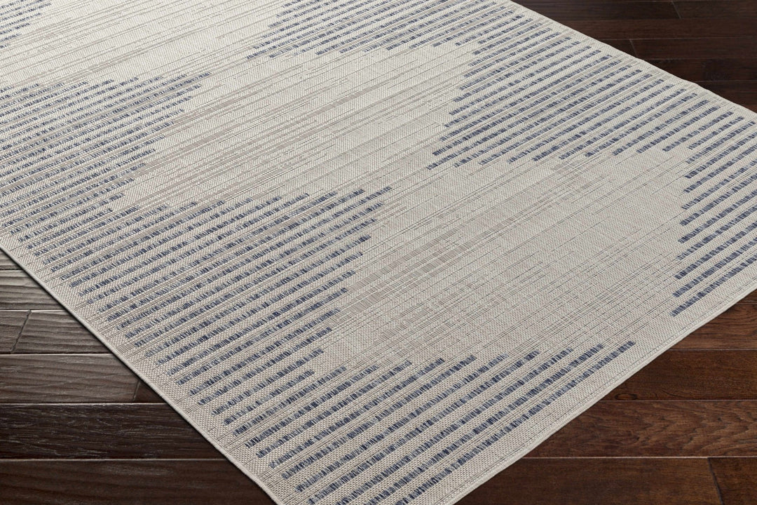 Modern Geometrical Style Blue And Ivory Area Rug - The Rug Decor