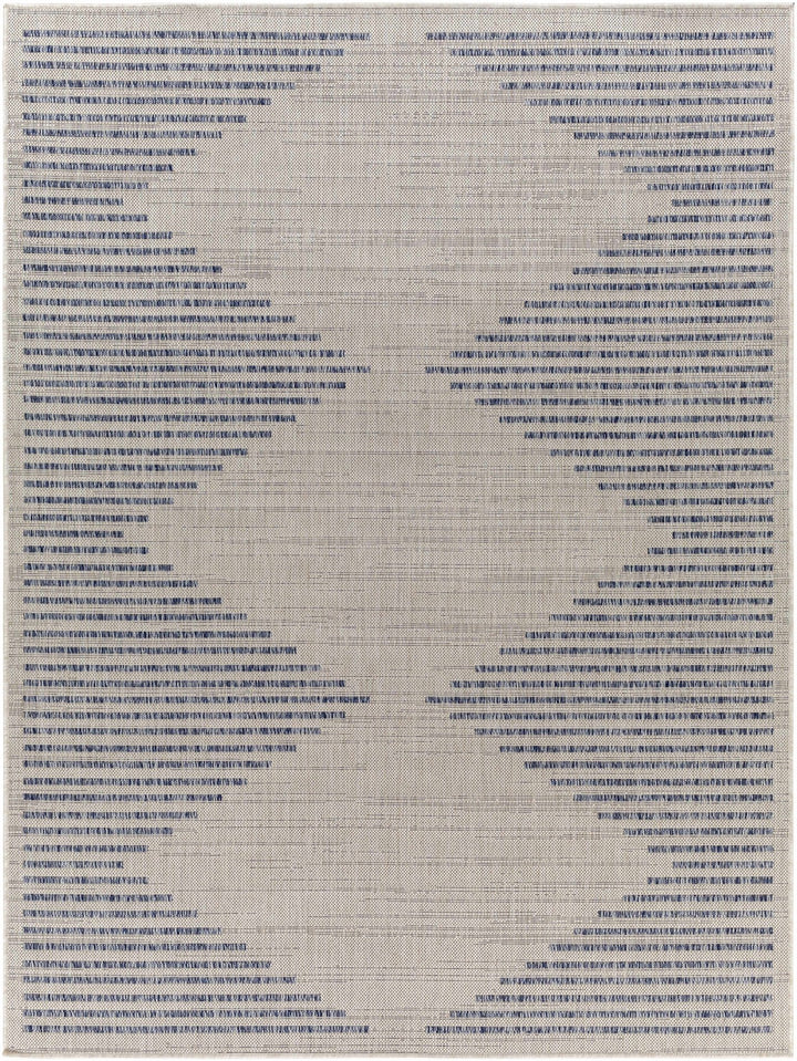 Modern Geometrical Style Blue And Ivory Area Rug - The Rug Decor