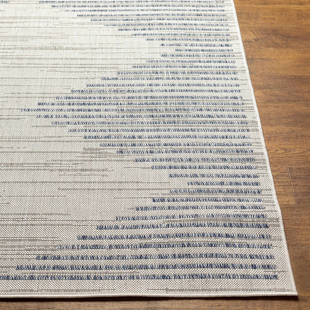 Modern Geometrical Style Blue And Ivory Area Rug - The Rug Decor