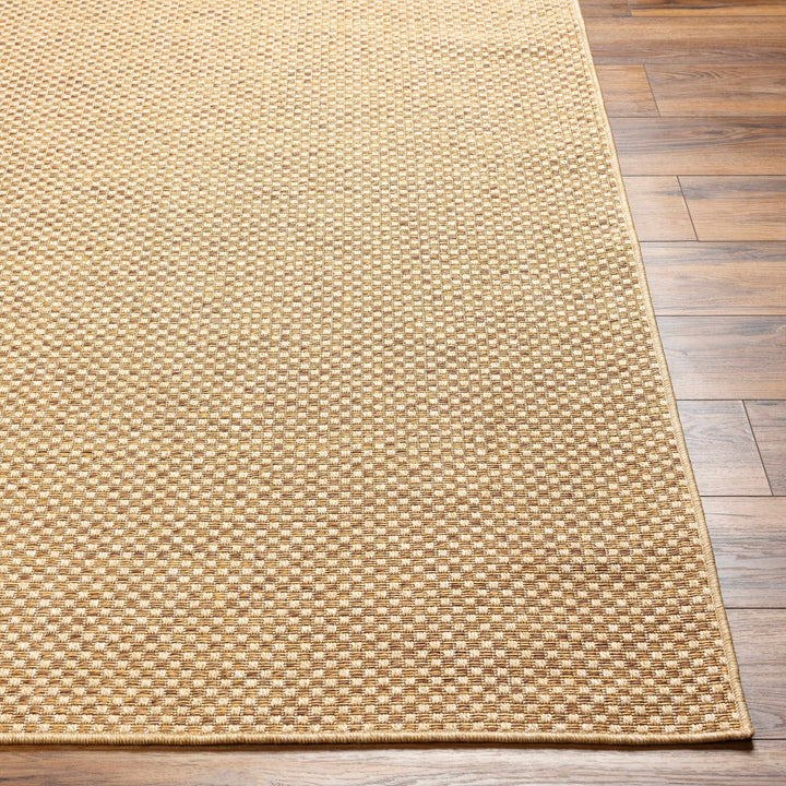 Modern Geometrical Tan and Natural Brown Outdoor safe jute area rug - The Rug Decor