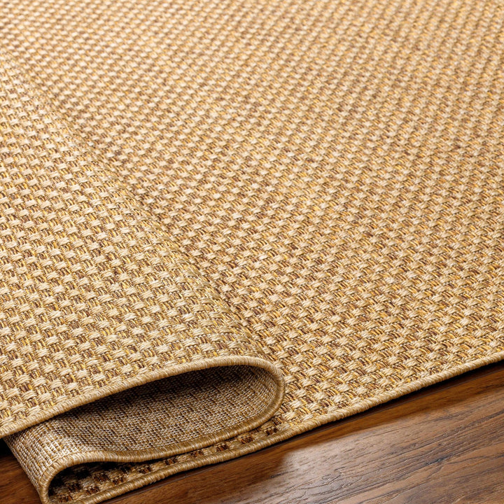Modern Geometrical Tan and Natural Brown Outdoor safe jute area rug - The Rug Decor