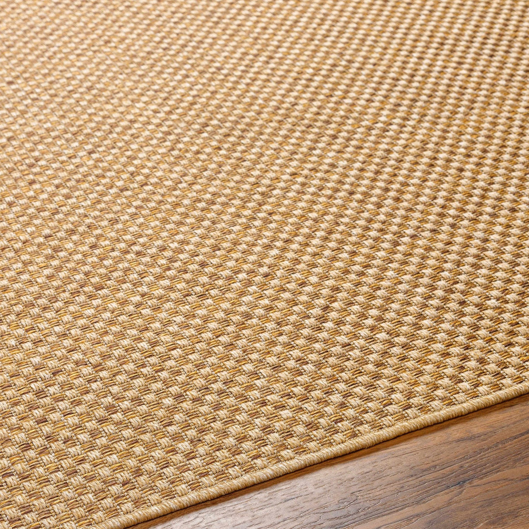 Modern Geometrical Tan and Natural Brown Outdoor safe jute area rug - The Rug Decor