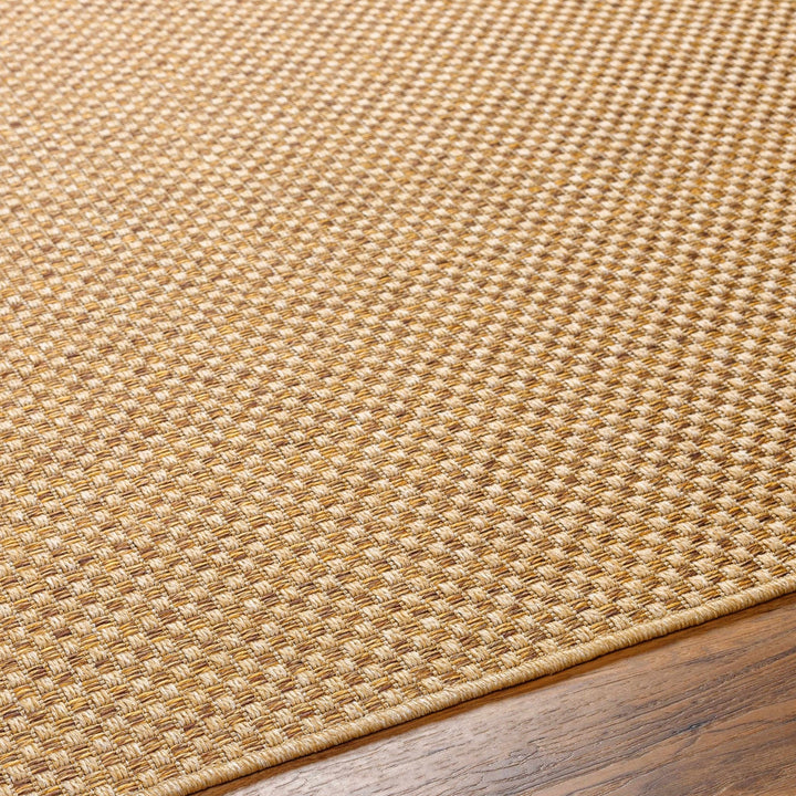 Modern Geometrical Tan and Natural Brown Outdoor safe jute area rug - The Rug Decor