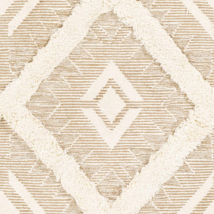 Modern Geometrical Texture Beige and Ivory Hand Tufted Wool Area Rug - The Rug Decor