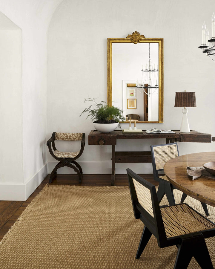 Modern Geometrical Texture Light Brown and Tan Multi Size Jute Area Rug - The Rug Decor