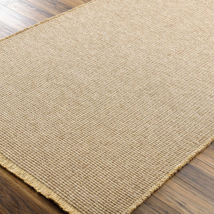 Modern Geometrical Texture Light Brown and Tan Multi Size Jute Area Rug - The Rug Decor
