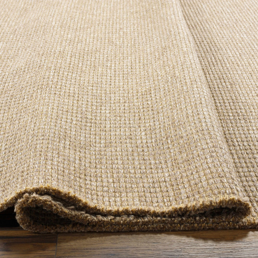 Modern Geometrical Texture Light Brown and Tan Multi Size Jute Area Rug - The Rug Decor