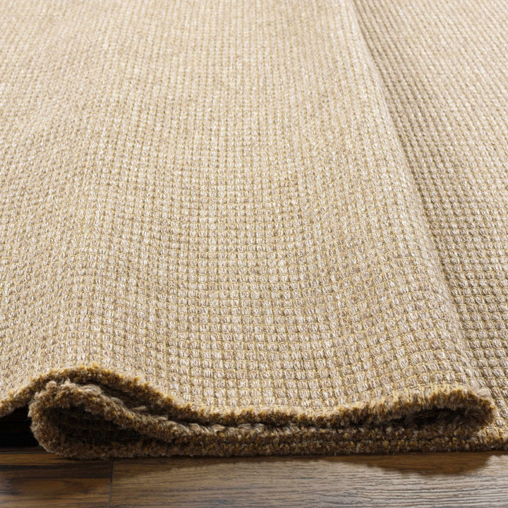 Modern Geometrical Texture Light Brown and Tan Multi Size Jute Area Rug - The Rug Decor