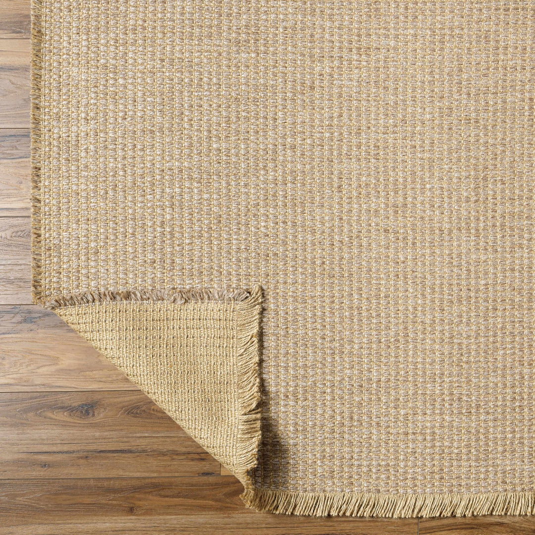 Modern Geometrical Texture Light Brown and Tan Multi Size Jute Area Rug - The Rug Decor