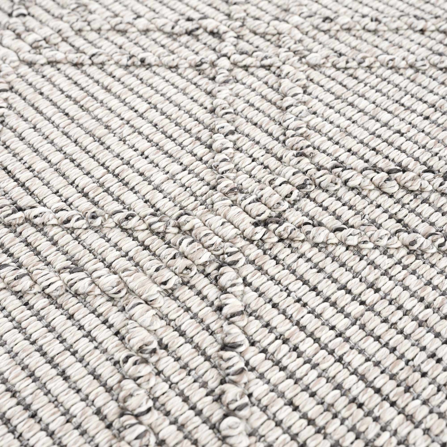 Modern Geometrical Texture Silver and Charcoal Outdoor Safe Area Rug - The Rug Decor