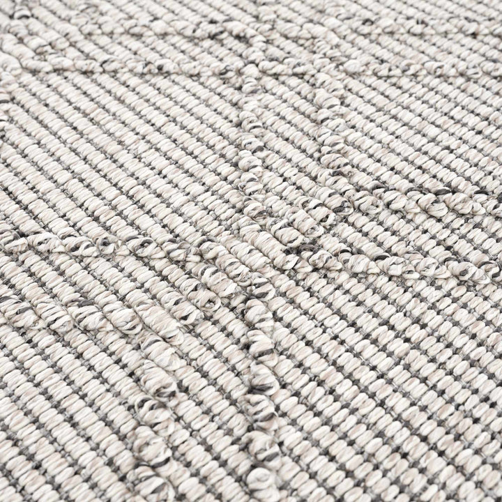 Modern Geometrical Texture Silver and Charcoal Outdoor Safe Area Rug - The Rug Decor
