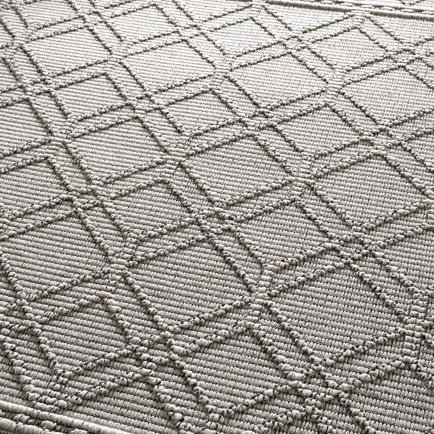 Modern Geometrical Texture Silver and Charcoal Outdoor Safe Area Rug - The Rug Decor