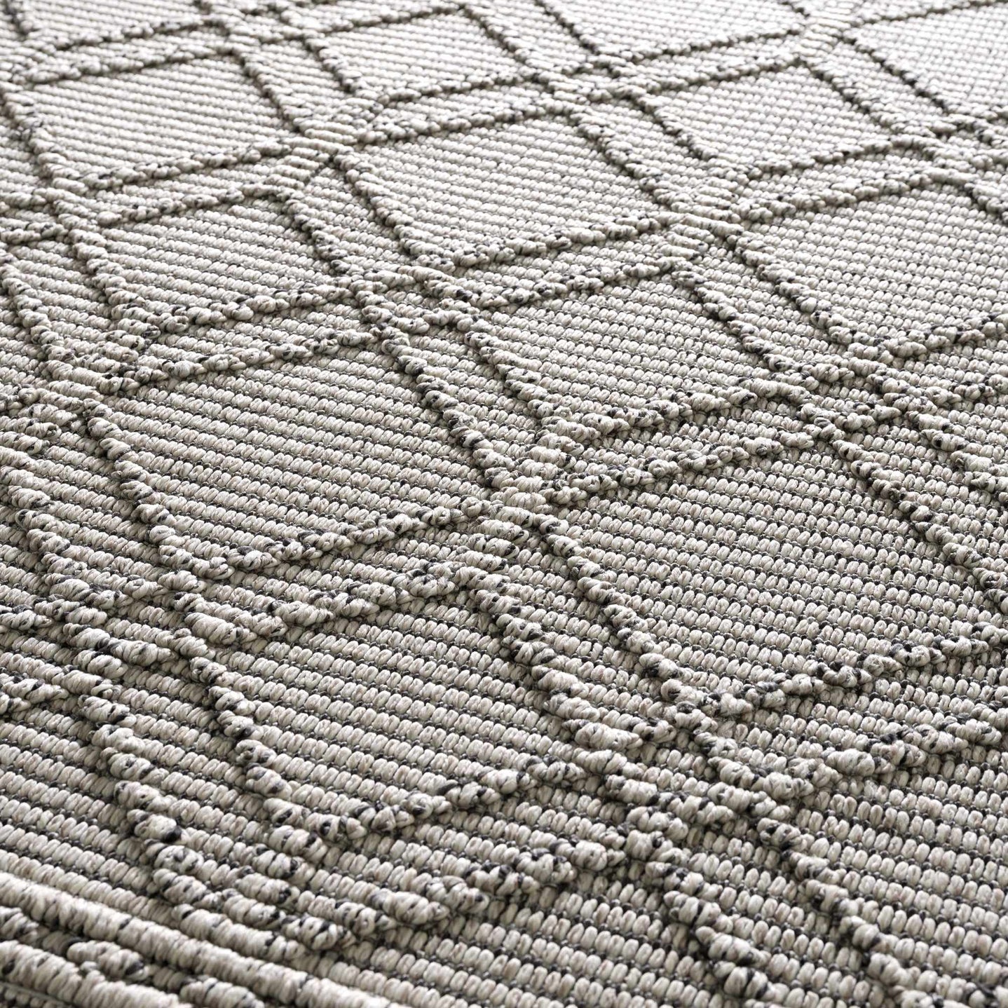 Modern Geometrical Texture Silver and Charcoal Outdoor Safe Area Rug - The Rug Decor
