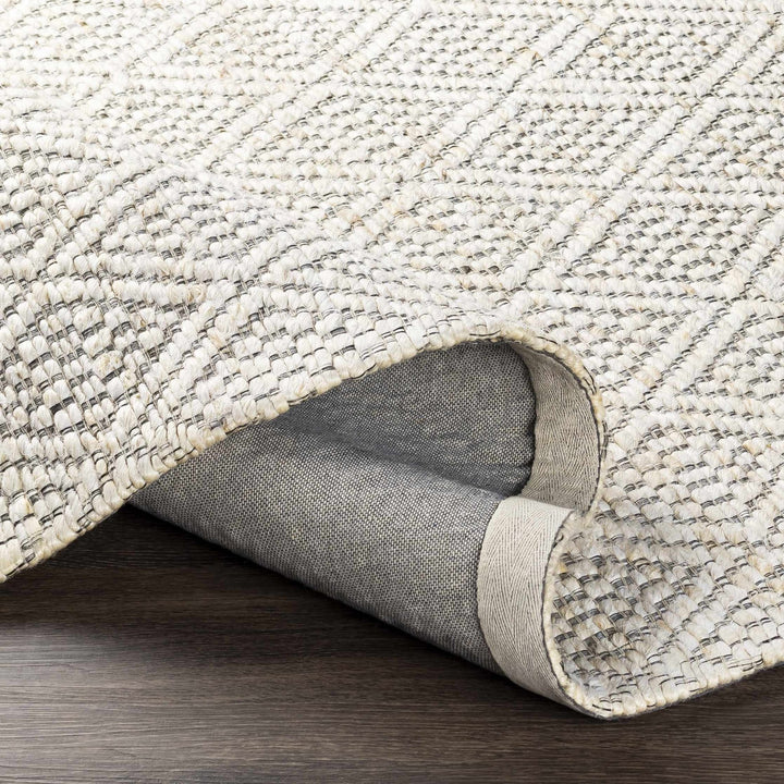Modern Geometrical Textured Hand Woven Ivory and Black Jute Area Rug - The Rug Decor