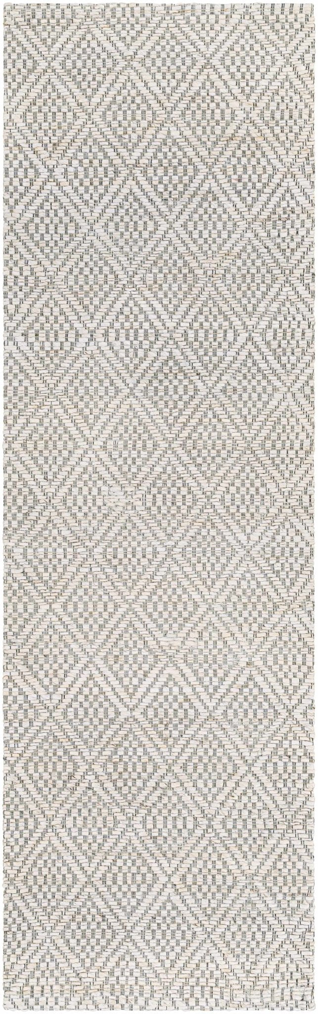 Modern Geometrical Textured Hand Woven Ivory and Black Jute Area Rug - The Rug Decor