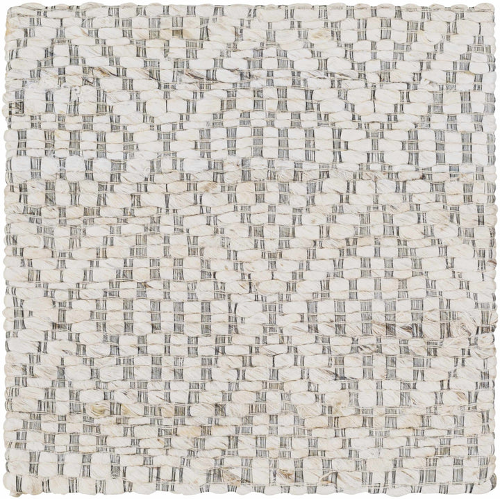 Modern Geometrical Textured Hand Woven Ivory and Black Jute Area Rug - The Rug Decor