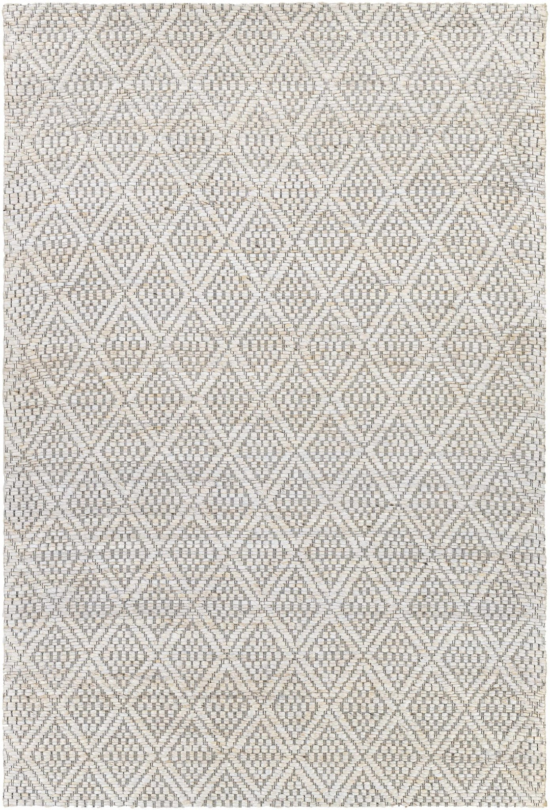 Modern Geometrical Textured Hand Woven Ivory and Black Jute Area Rug - The Rug Decor