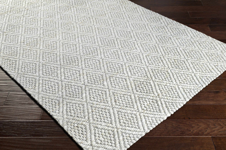 Modern Geometrical Textured Hand Woven Ivory and Black Jute Area Rug - The Rug Decor