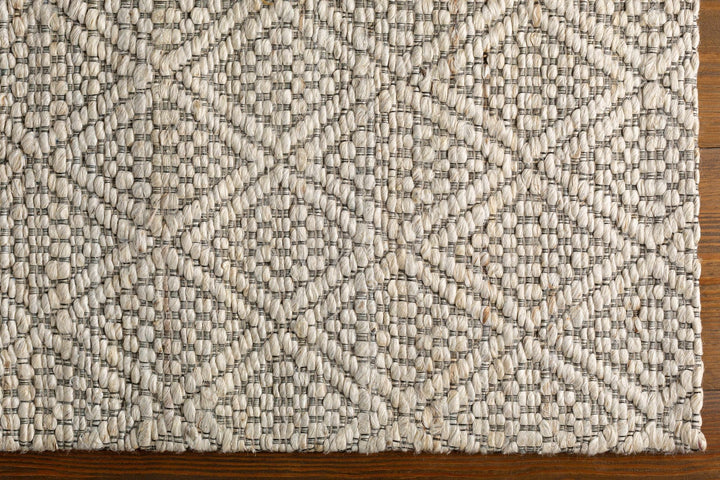 Modern Geometrical Textured Hand Woven Ivory and Black Jute Area Rug - The Rug Decor