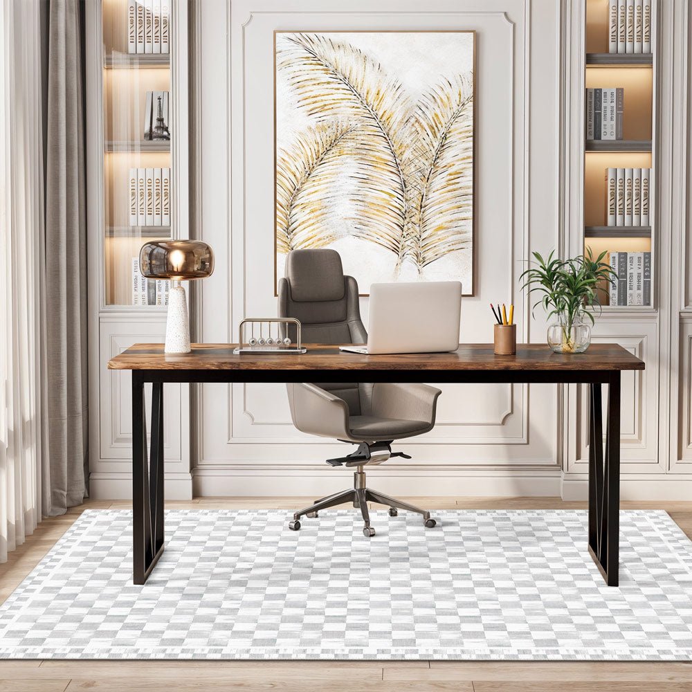 Modern Geometrical White Machine Washable Cotton Area Rug - The Rug Decor