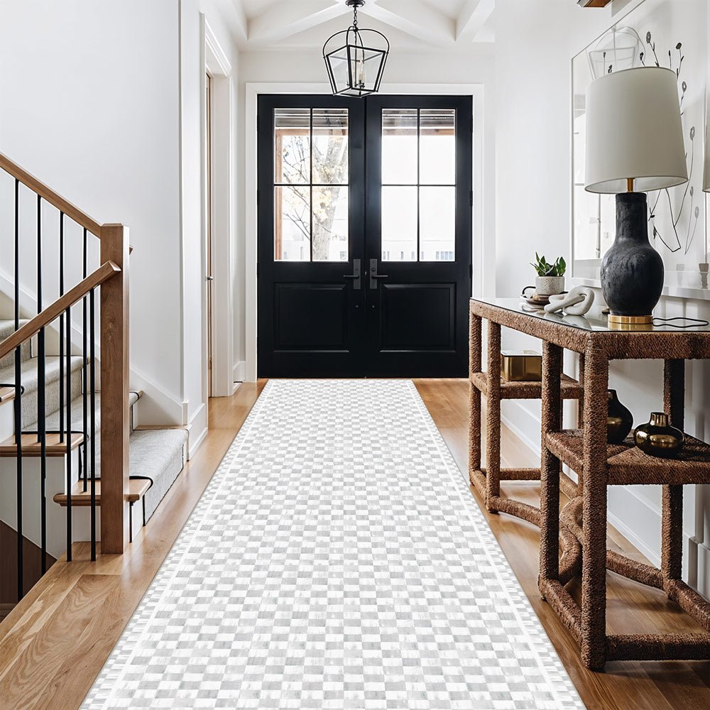 Modern Geometrical White Machine Washable Cotton Area Rug - The Rug Decor