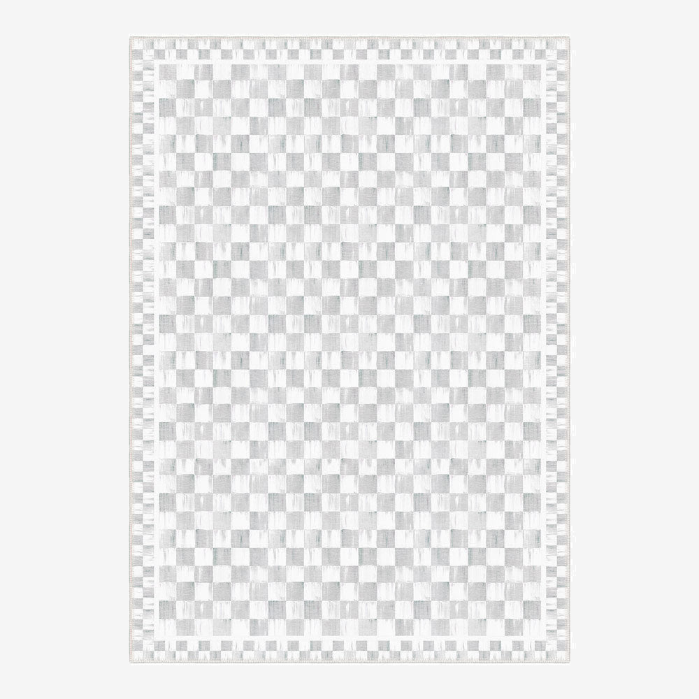 Modern Geometrical White Machine Washable Cotton Area Rug - The Rug Decor