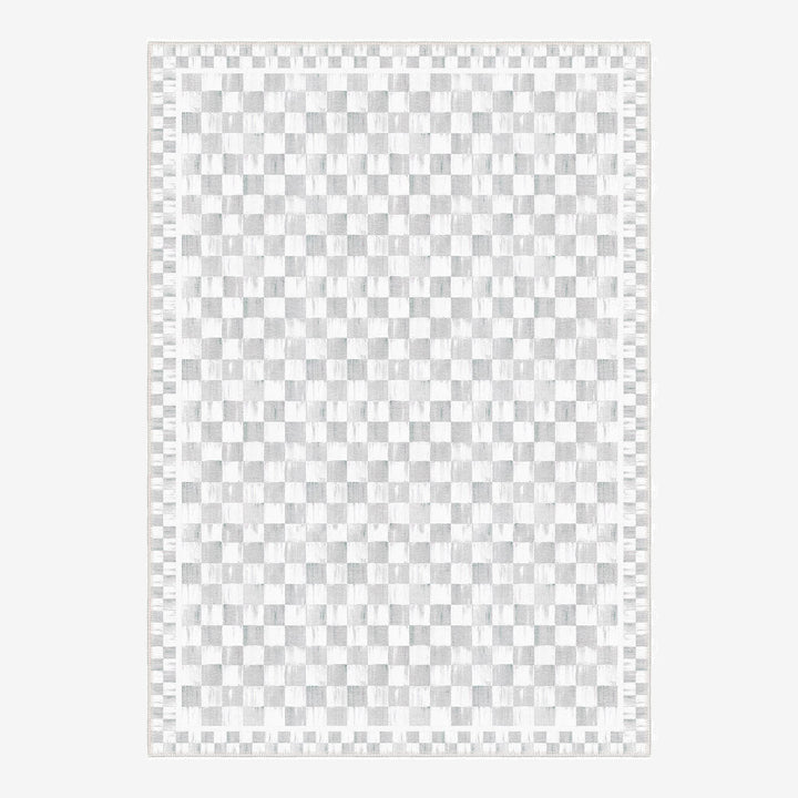 Modern Geometrical White Machine Washable Cotton Area Rug - The Rug Decor