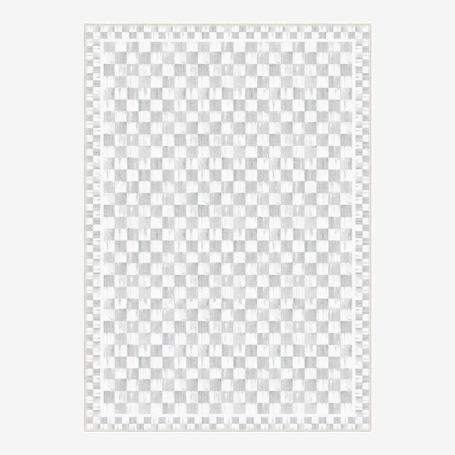 Modern Geometrical White Machine Washable Cotton Area Rug - The Rug Decor