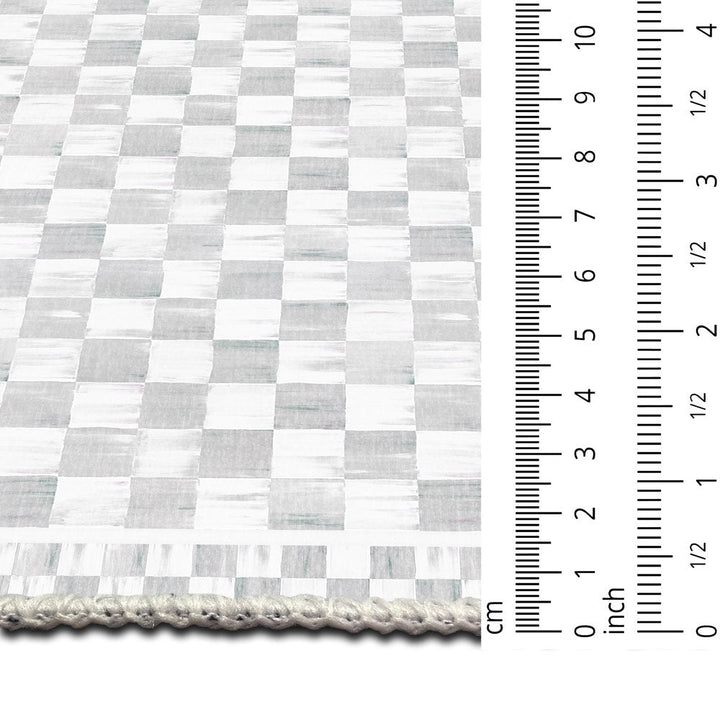 Modern Geometrical White Machine Washable Cotton Area Rug - The Rug Decor