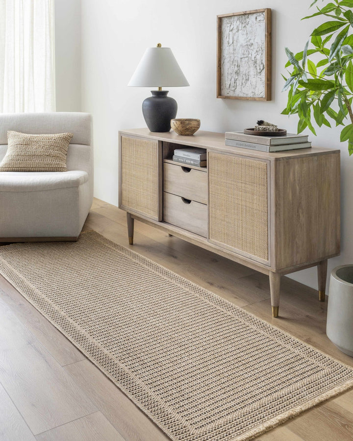 Modern Giada Tan And Brown Machine Woven Indoor & Outdoor Rug - The Rug Decor