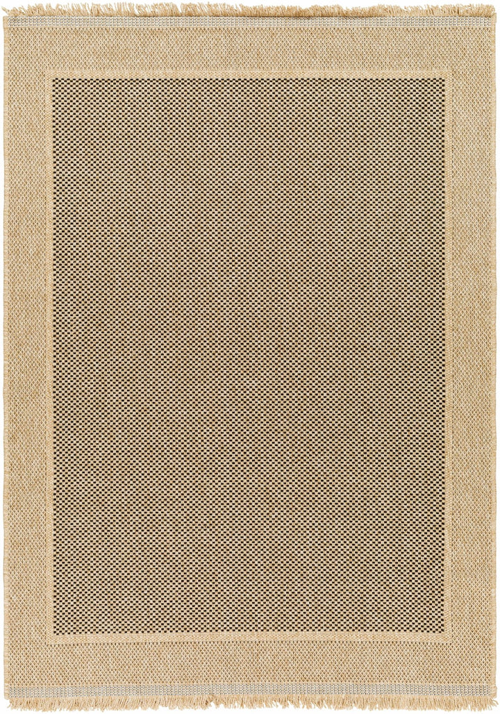 Modern Giles Pattern Tan And Black Machine Woven Indoor & Outdoor Rug - The Rug Decor