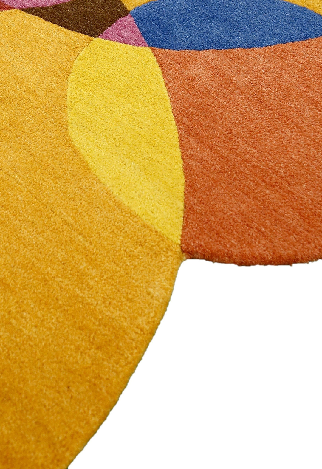 Modern Gold Orbs Hand Tufted 5x6 Wool Area Rug - The Rug Decor