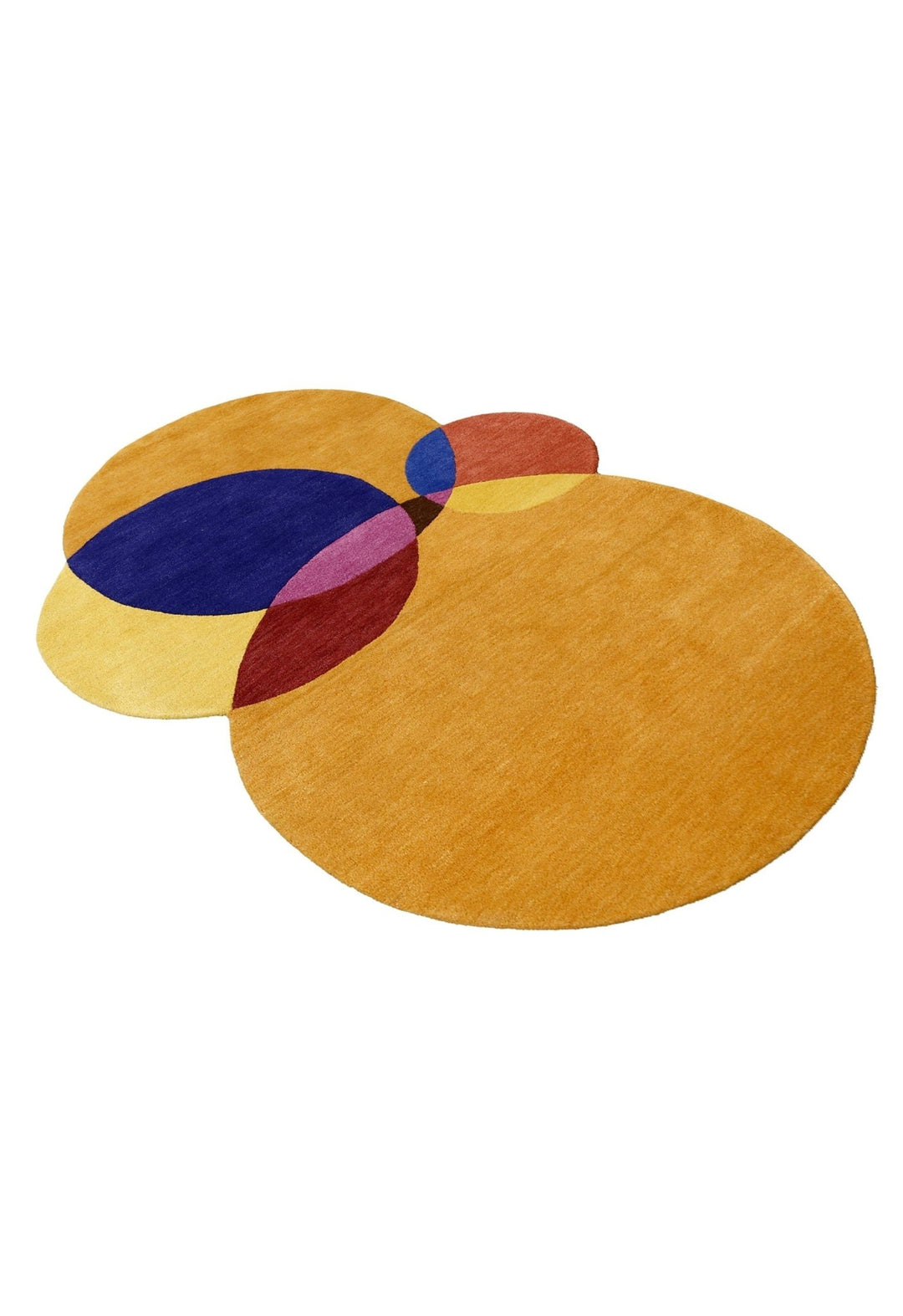 Modern Gold Orbs Hand Tufted 5x6 Wool Area Rug - The Rug Decor