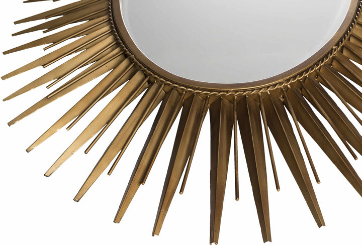 Modern Golden Sunburst Oval Shaped Wall hanging Mirror - The Rug Decor