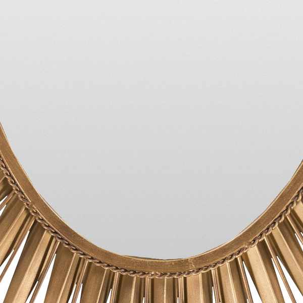Modern Golden Sunburst Oval Shaped Wall hanging Mirror - The Rug Decor