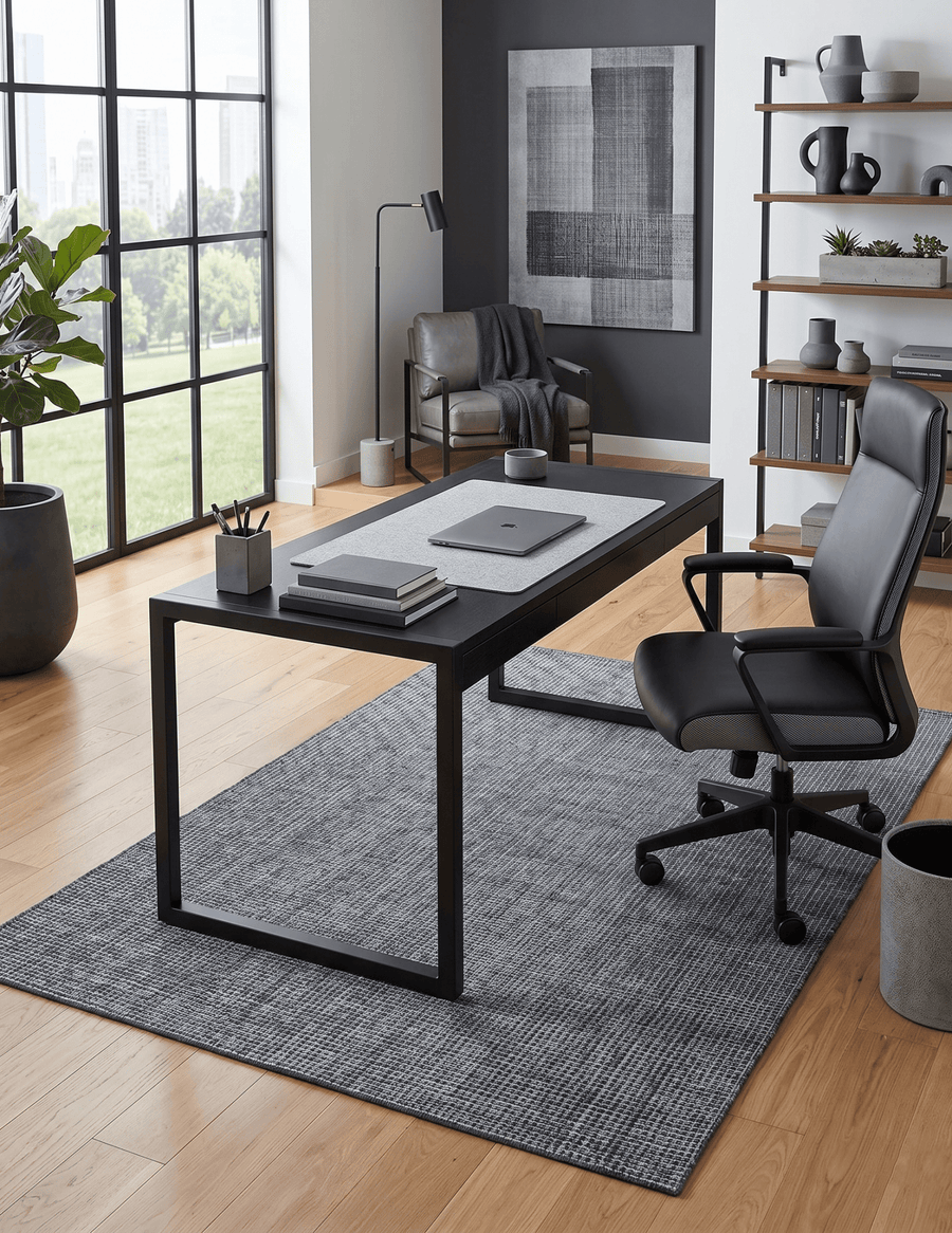 Modern Gray and Black Hand Loom Viscose 5x8 Area Rug - The Rug Decor