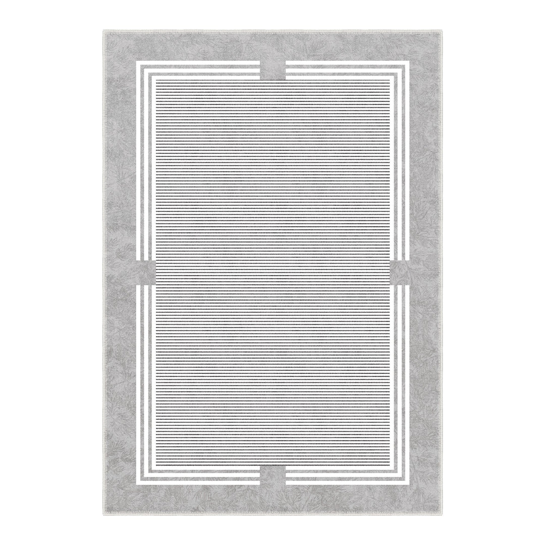 Modern Gray Machine Washable Cotton Area Rug - The Rug Decor