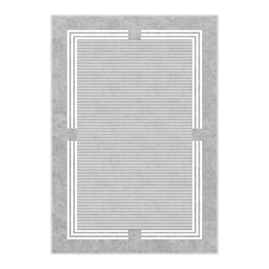 Modern Gray Machine Washable Cotton Area Rug - The Rug Decor