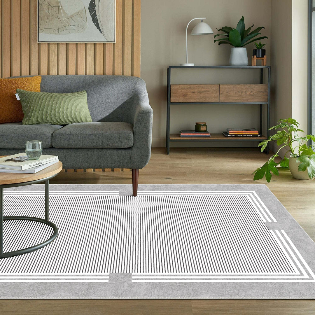Modern Gray Machine Washable Cotton Area Rug - The Rug Decor