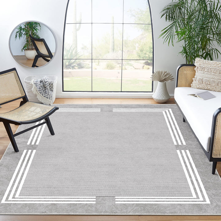 Modern Gray Machine Washable Cotton Area Rug - The Rug Decor