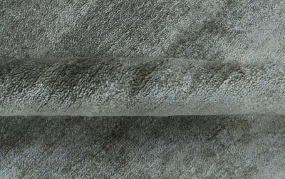 Modern Gray Solid Design 6x8.7 Hand Knotted Wool Area Rug - The Rug Decor
