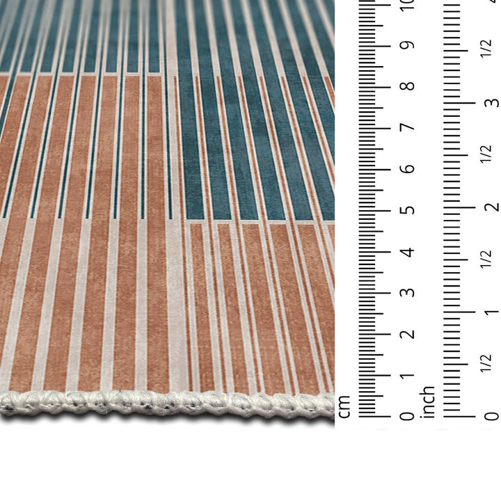 Modern Grey And Brown Machine Washable Cotton Area Rug - The Rug Decor