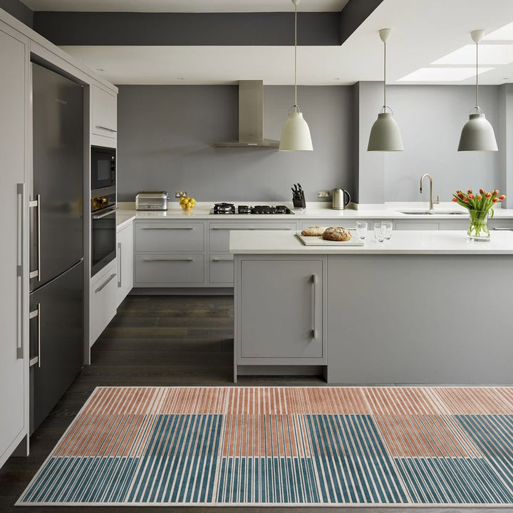 Modern Grey And Brown Machine Washable Cotton Area Rug - The Rug Decor